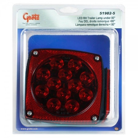 Grote Stt- Red- Under 80- Submersable- Rh- Ret Stt Lamp, 51982-5 51982-5